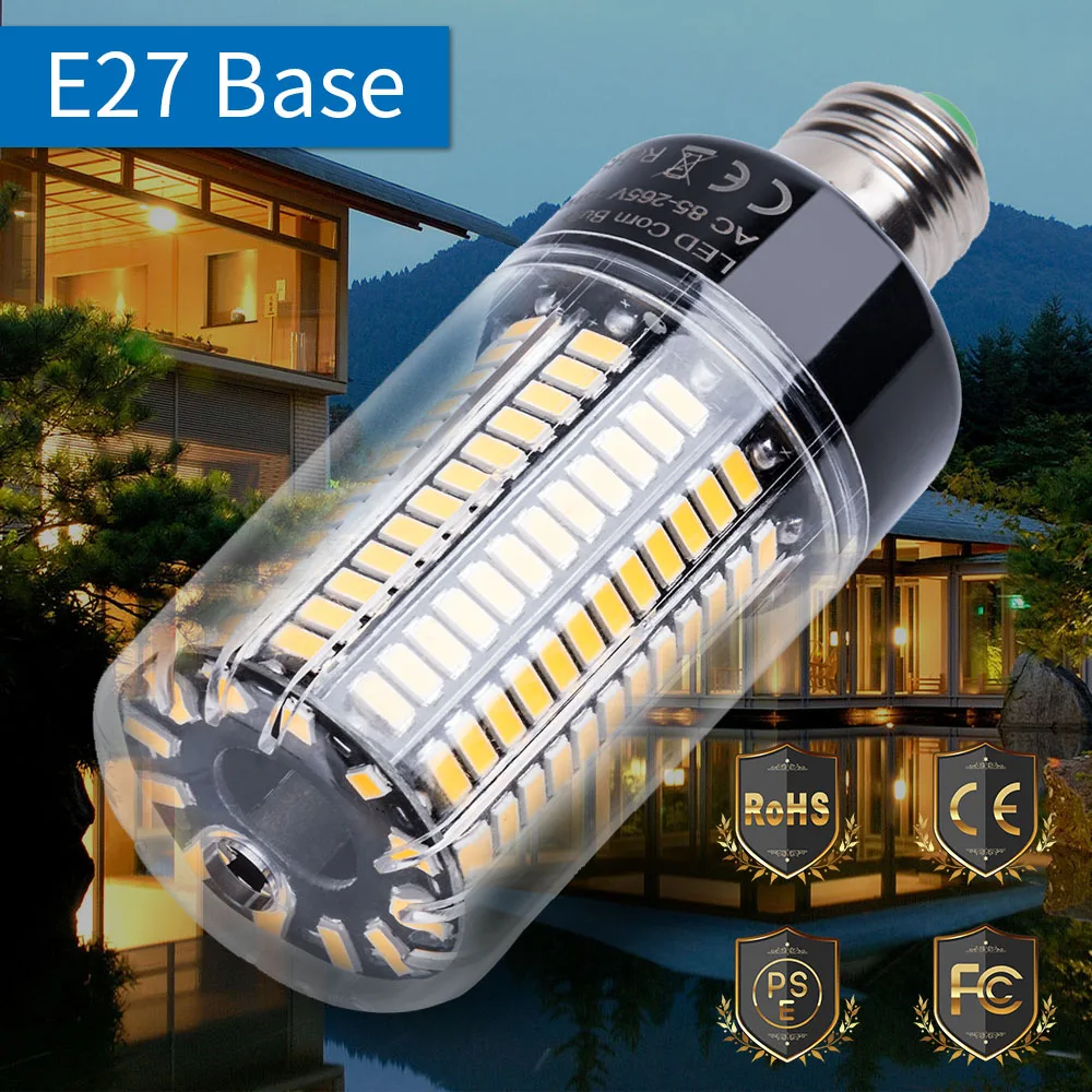 

E27 LED Corn Bulb Light 220V LED Lamp Bulb E14 110V 5736 AC85-265V Led Energy saving lights 3.5W 5W 7W 9W 12W 15W 20W No Flicker