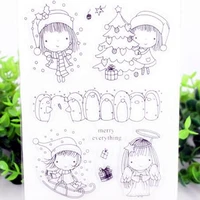 scs102 girls silicone clear stamps for scrapbooking diy album cards decoration embossing folder craft rubber stamp molds new