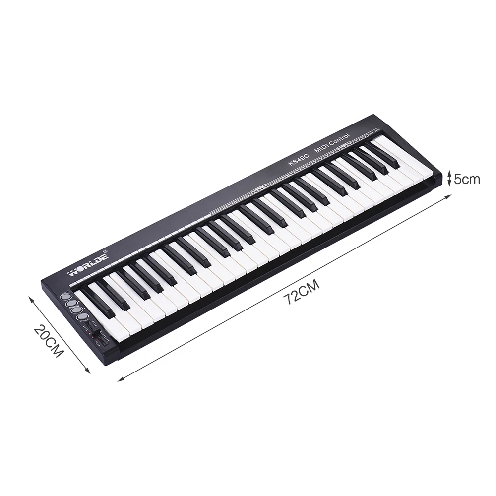Высокое качество WORLDE KS49C 49 Key USB MIDI клавиатура контроллер с 6 35 мм педаль Джек