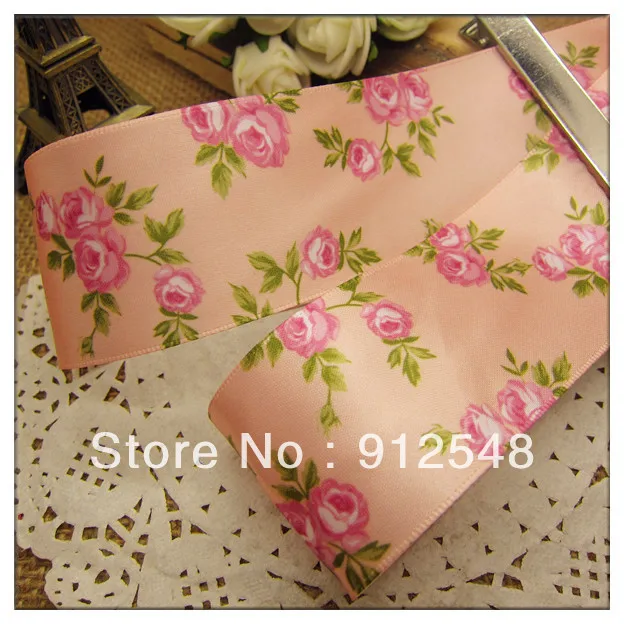 1 1/2 &quot(38 мм) передачи тепла с принтом роз Сатиновая лента цветы mgh002|satin ribbon|ribbon free