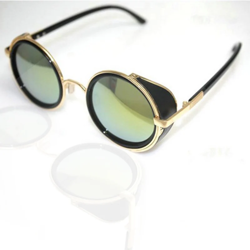 Модные Винтажные стимпанк wo Для мужчин Круглый Дизайнер Металл Óculos de sol