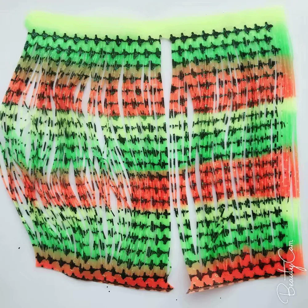 

Fishing Lure Silicone Skirt Layers,Silicone Skirt Material for Tackle Craft, DIY Spinner, Rubber Jigs, Buzzbait--239