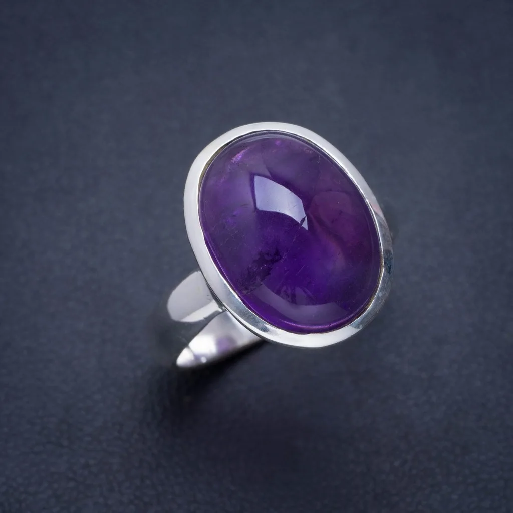 

Natural Amethyst Handmade Unique 925 Sterling Silver Ring 8.75 A1262