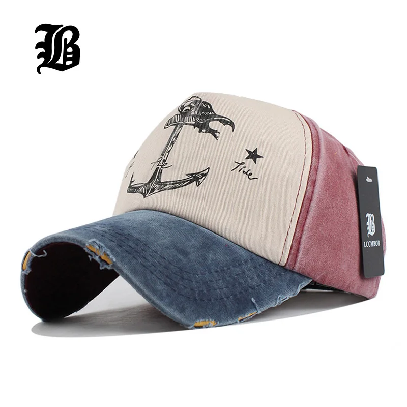 

[FLB] 5 panel hip hop snapback hats couples hat Man Woman pure cotton baseball caps do old pirate ship anchor gorras wash cap