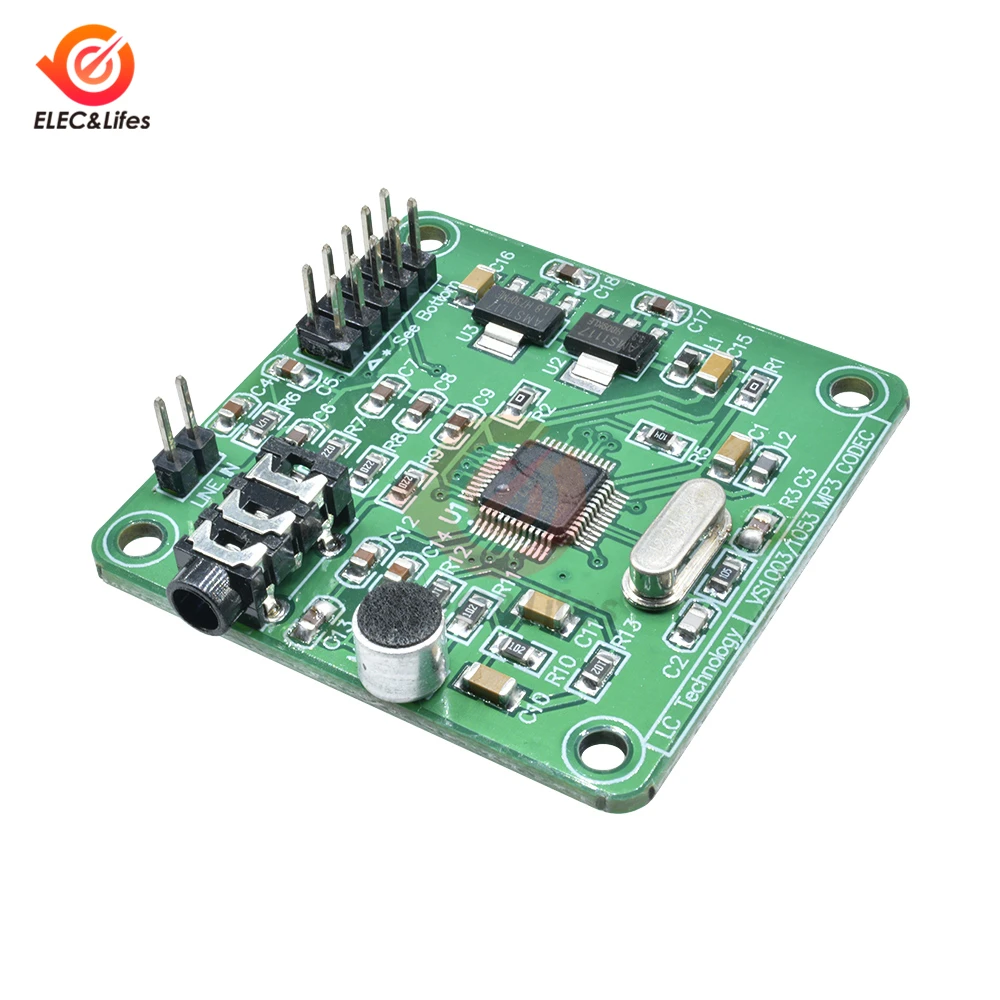 VS1053 MP3 SPI модуль макетной платы с бортовым чипом AMS-1117 функция записи OGG