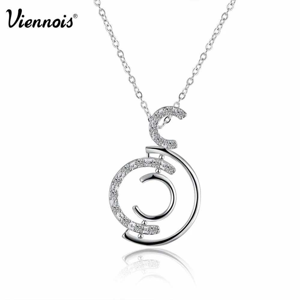 Viennois Группа модные серебристые Цвет C Письмо подвеска Цепочки и ожерелья для Для