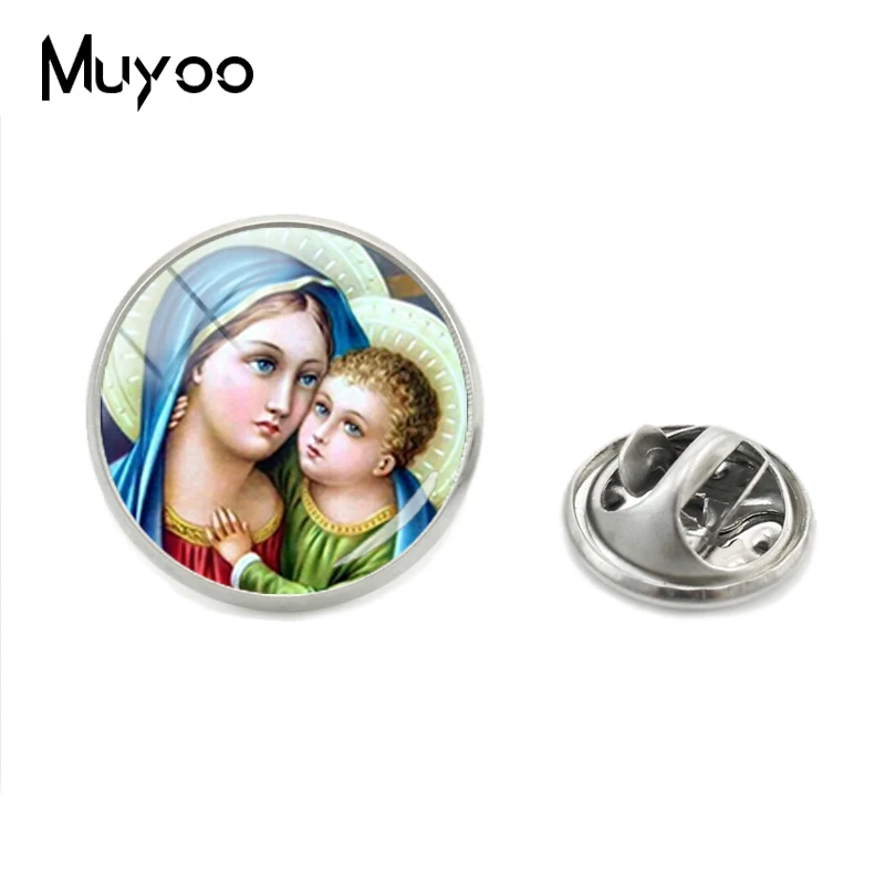2019 Новый Винтаж Девы Марии матери Детские булавка для воротника в форме Иисус