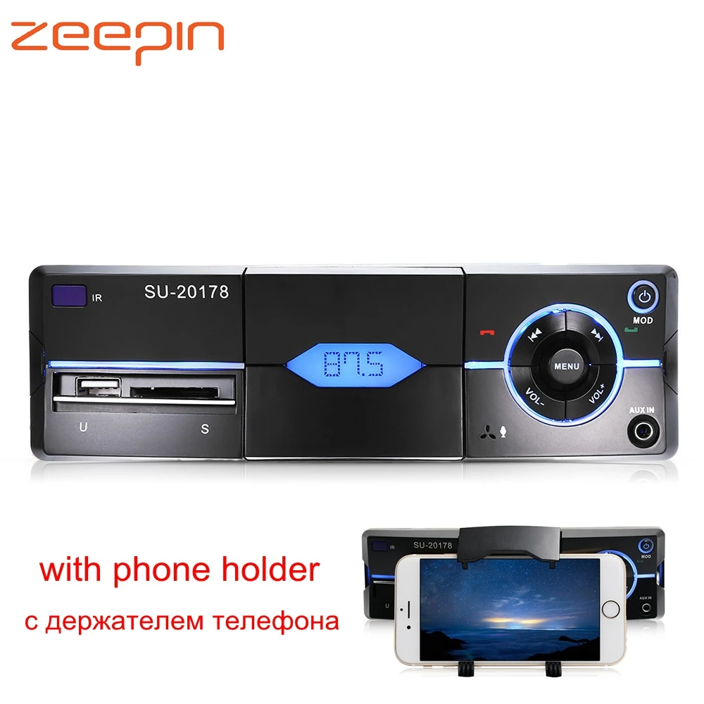 1 Din автомобильный радиоплеер Bluetooth Автомобильный MP3 плеер FM Aux USB TF стерео аудио с