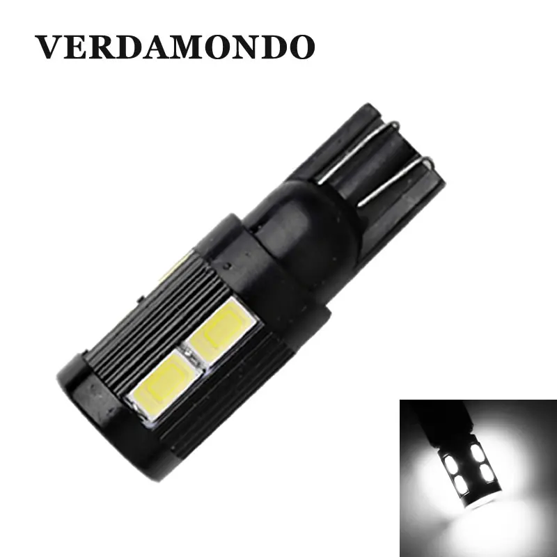 Сверхъяркая белая лампа T10 192 194 168 W5W с клиновидным цоколем 5630 10SMD Стандартная автомобильная лампа для боковой двери интерьерная лампа