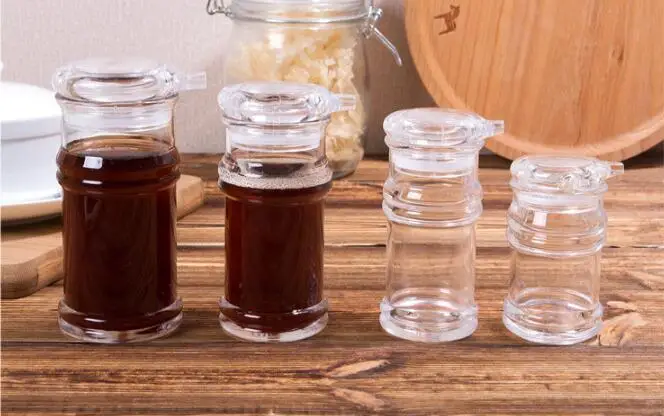 1 шт прозрачных бутылок специй акриловый кухонный графинчик масла уксус