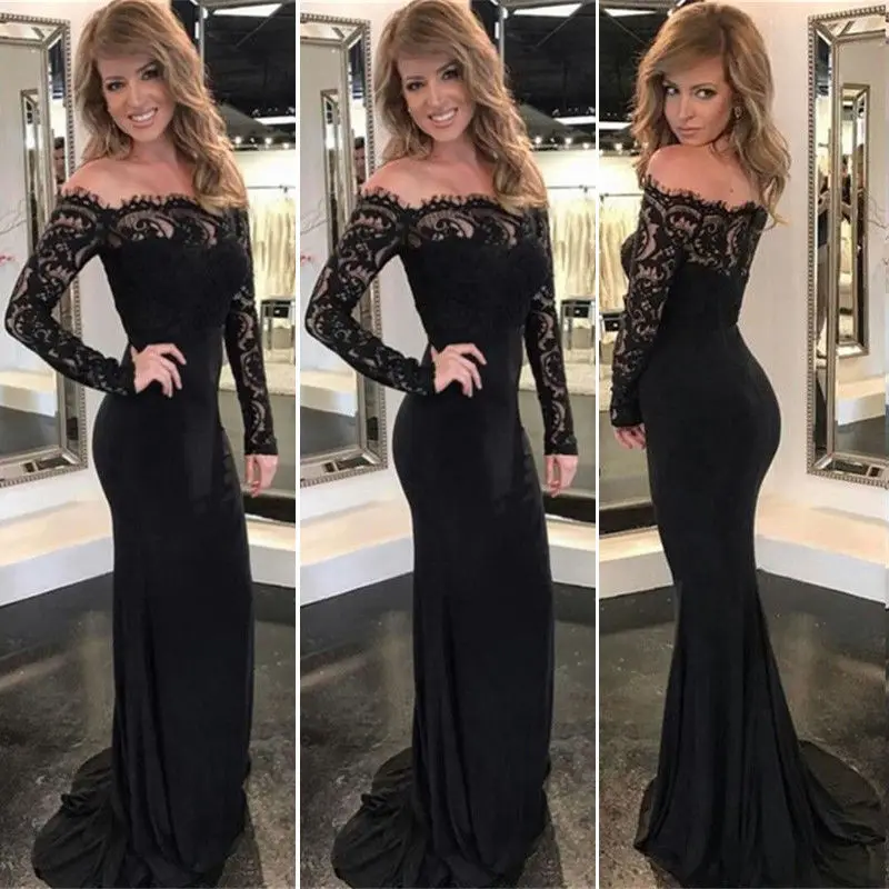 Женское свадебное платье элегантное с открытыми плечами длинное вечернее