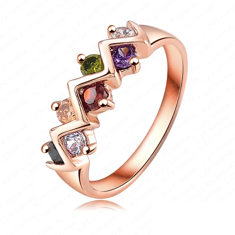 2014 Limited Classic Women Prong Setting Engagement New Color Ring 18k Rose Gold/platinum Plating Genuine Zircon Jewelry Ric0032 |