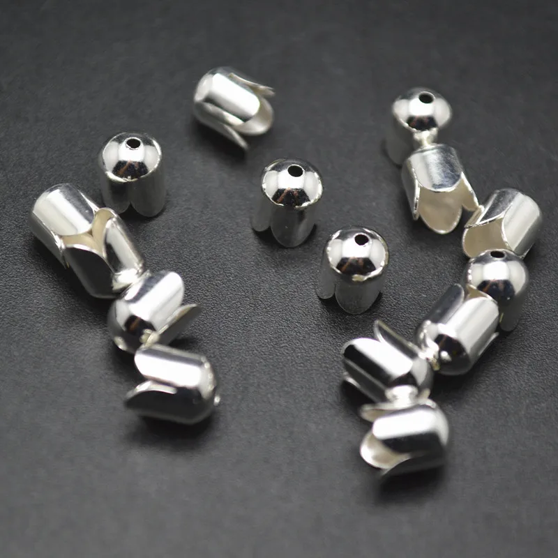 6 мм серебристого цвета металлические медные круглые колпачки для бусин