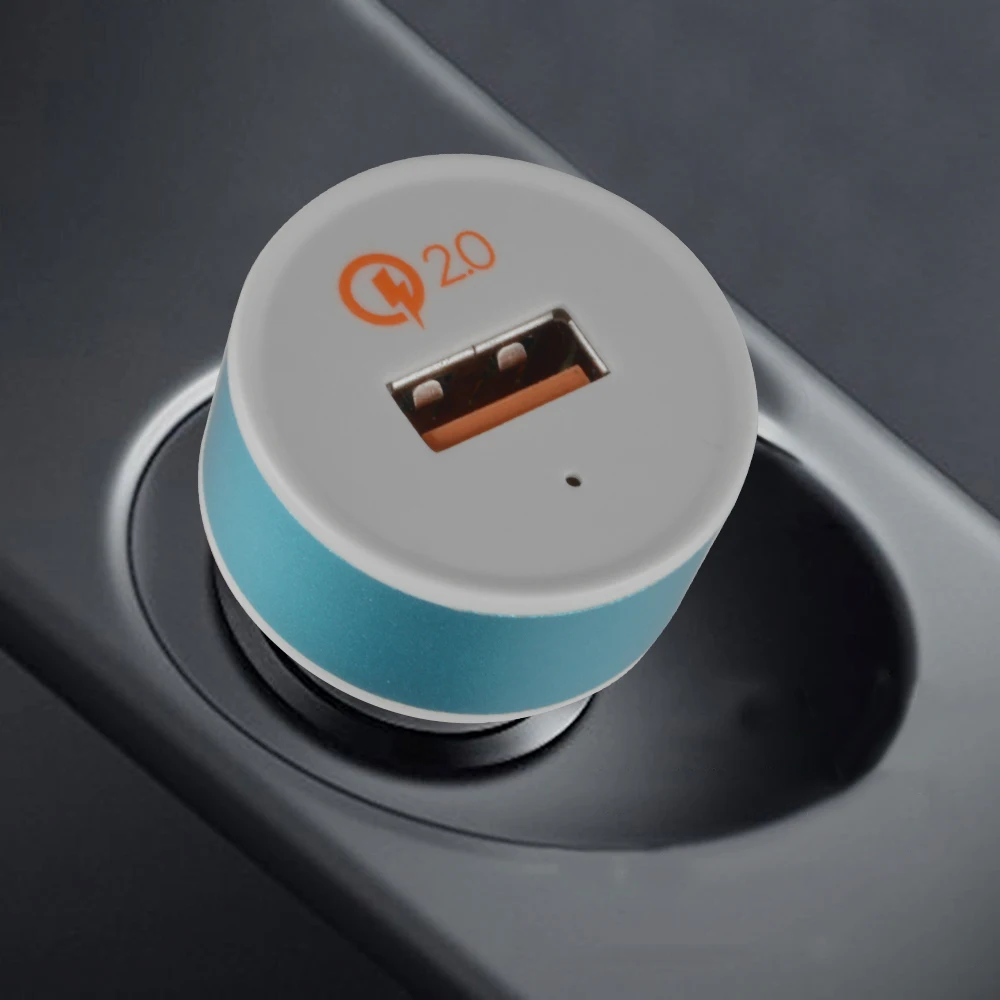 Lamyik USB Автомобильное Зарядное Устройство QC2.0 СВЕТОДИОДНЫЙ дисплей Прикуривателя