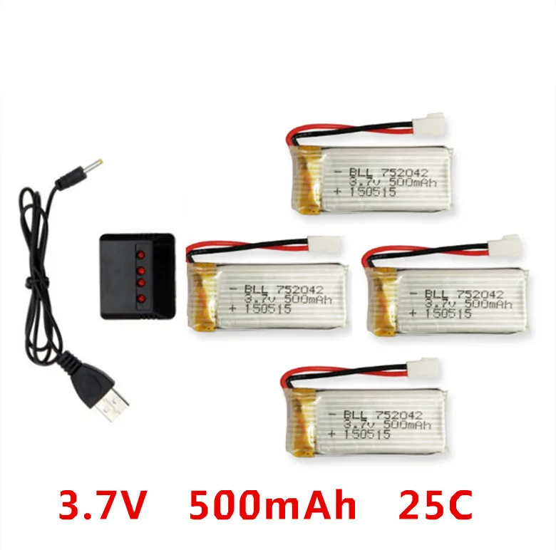 Комплект X4 Hubsan H107C 3 7 в 500 мАч аккумулятор и USB зарядное устройство Запчасти для RC