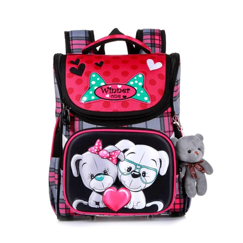 Школьная сумка для девочек с рисунком мультяшного кота, ортопедические рюкзаки, школьные ранцы, водонепроницаемая сумка для начальной школ...