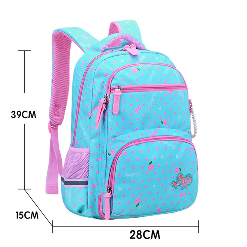light blue small Dot Печать школьный рюкзак водонепроницаемые школьные рюкзаки для девочек 2 размера большой емкости путешествия дети рюкзак детские школьные сумки - Цвет: light blue small