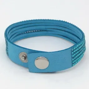 Модные 6-слойные браслеты Slake кожаные с кристаллами парные ювелирные изделия