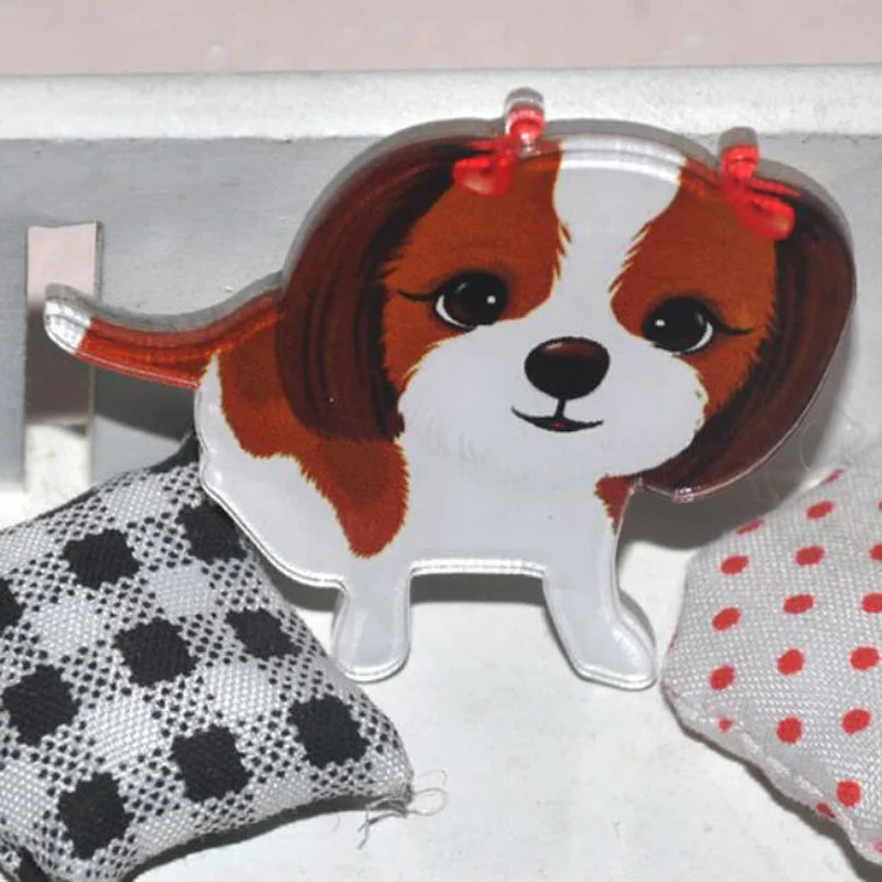 Акриловые Броши с героями мультфильмов 1 шт. Милые в виде собак мопса плюшевого