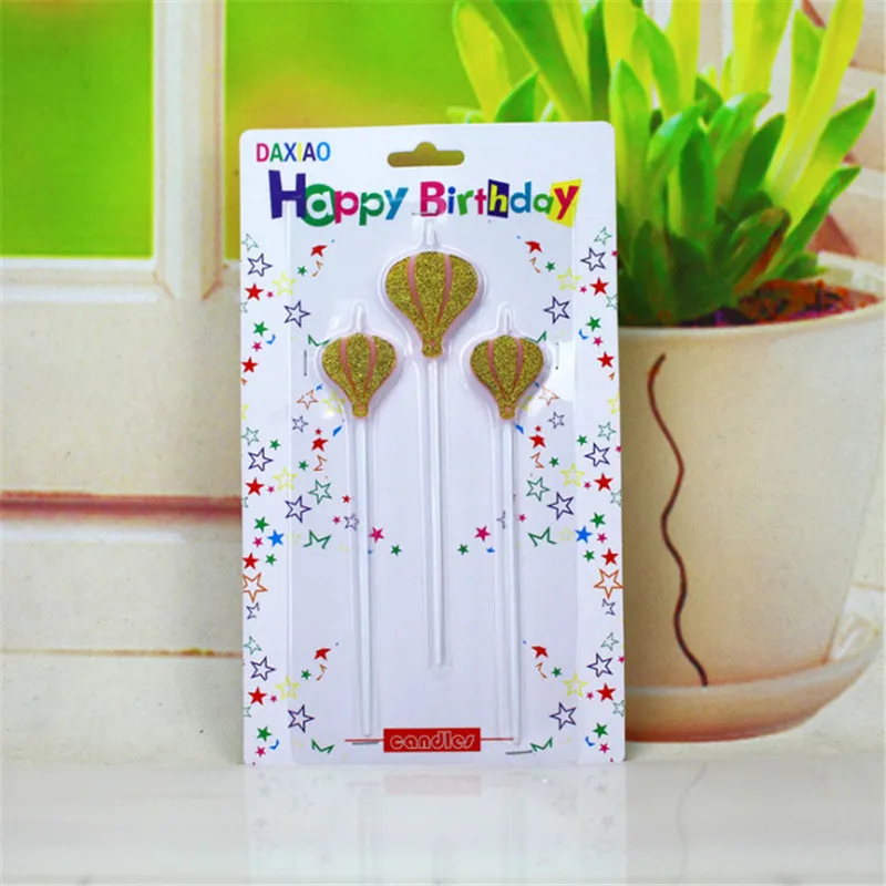 Голубой/розовый воздушный шар 3 шт. свадебное украшение в виде свечи для торта топ