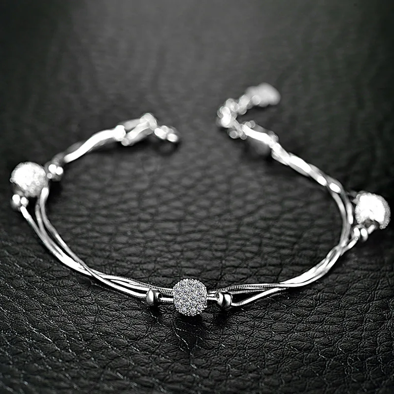 Подарок на день Святого Валентина браслет с белыми бриллиантами изящные женские