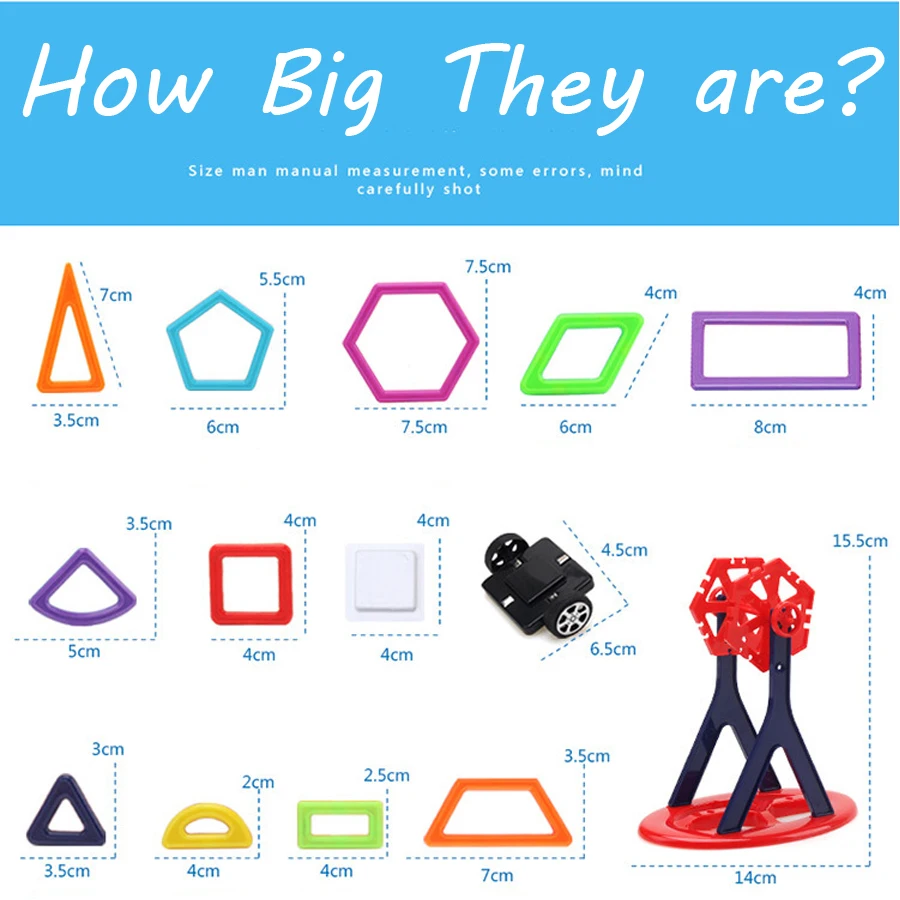 166pcs Big Size Magnetic Building Blocks Triangle Square Brick designer Enlighten Bricks Toys Free Stickers Gift DS19 | Игрушки и хобби