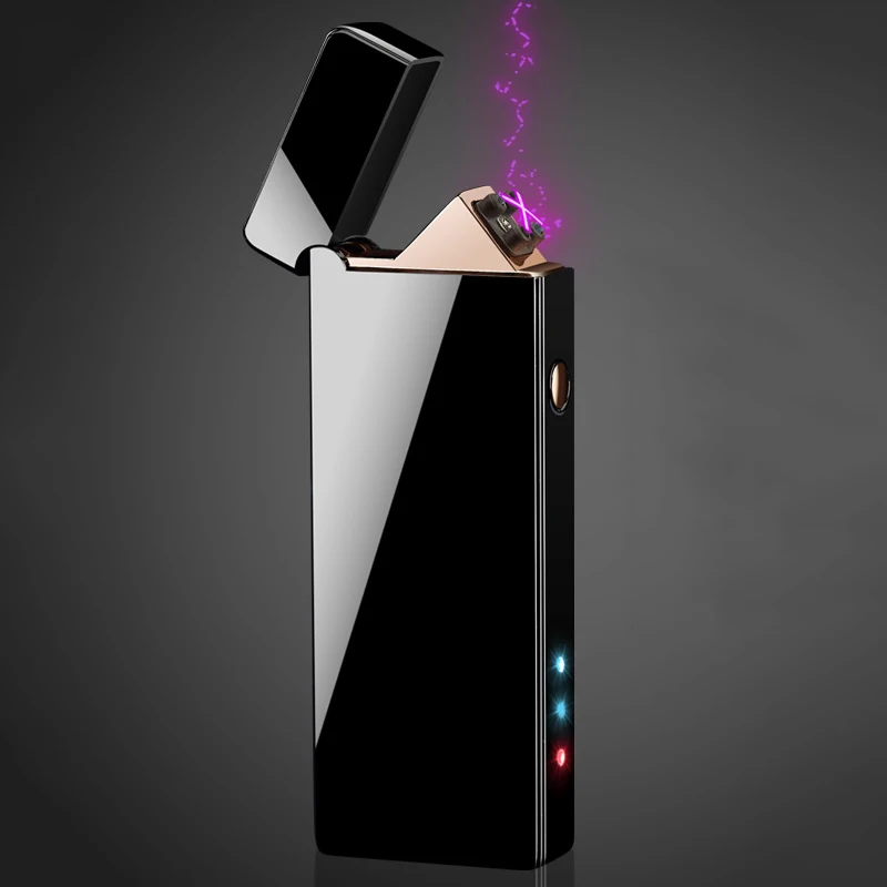 Перезаряжаемая зажигалка Usb двойная поперечная дуга электронная сигарета Зажигалка Ветрозащитная беспламенная электрическая плазменная зажигалка