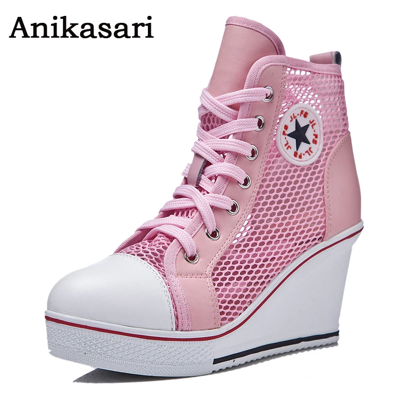 Туфли женские из дышащего сетчатого материала повседневная обувь на платформе