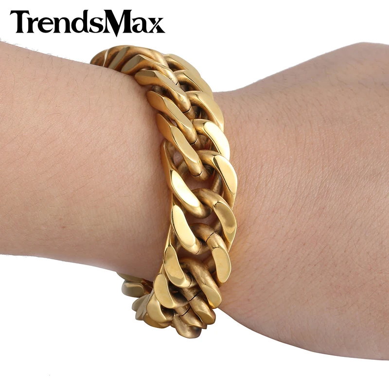 Мужской браслет в стиле хип хоп из нержавеющей стали 316L 14 мм|steel bracelet men|steel braceletsteel