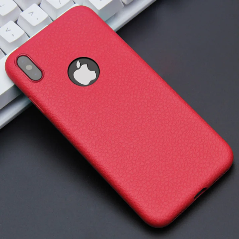 Red Kisscase чехол на айфон 7 Ультра тонкие телефонные чехлы для iPhone 6S 6 7 8 Plus XS Max Cover Кожаная кожа Мягкий силиконовый чехол TPU для iPhone XR X Shell чехол на айфон 6 чехол на айфон x чехол на айфон xs max XR - Цвет: Red