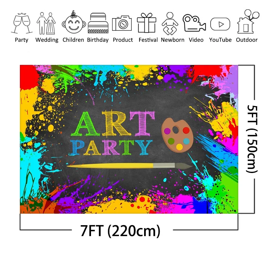 MEHOFOTO художественный Рисунок для вечеринки брызги День Рождения Вечеринка фон