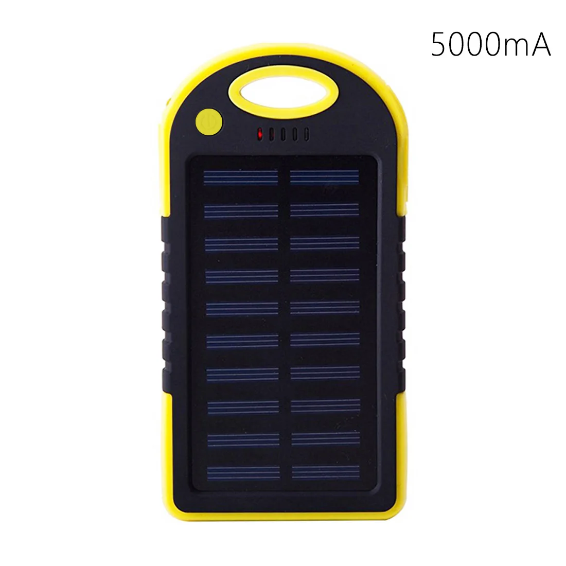 black and yellow Водонепроницаемый внешний аккумулятор на солнечной батарее, 5000 мА/ч, Двойной внешний USB порт, полимерный аккумулятор, зарядное устройство, светильник для улицы - Цвет: black and yellow
