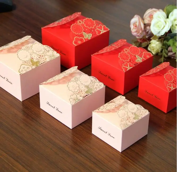 Бумажная упаковка для украшений с цветочным принтом маленькая Подарочная