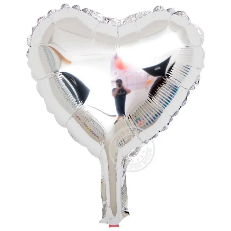 10 шт./лот дюймовые воздушные шары из фольги в форме Золотого сердца и звезды