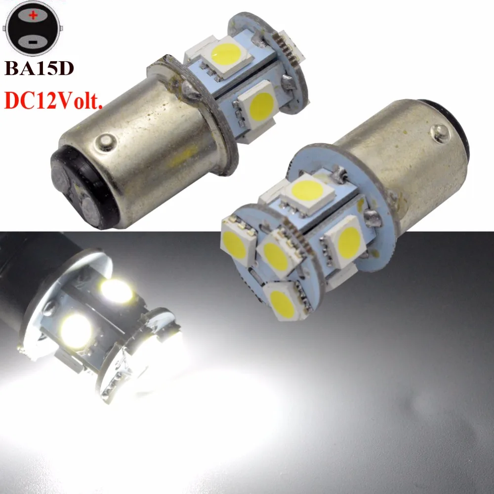 2x BAY15D 1157 BA15D 5050 Чип 160LM светодиодный постоянного тока 6 В 12 24 360 градусов Блеск фар