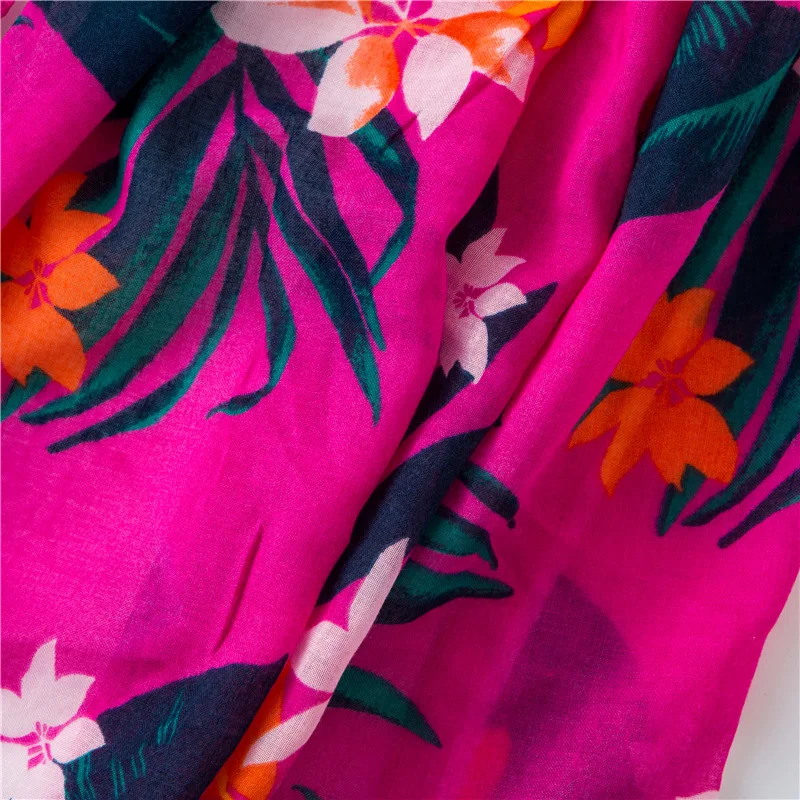 New 2021 Luxury Brand Cotton Scarf Women Shawls and Wraps Fashion Rose Red Floral Scarves Wrap Neck Foulards Muslim Hijab Sjaal |