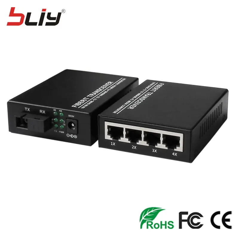 1 пара 1F4E 20 км 100 M singlefiber одномодовое волокно оптический порт RJ45 ethernet Оптическое