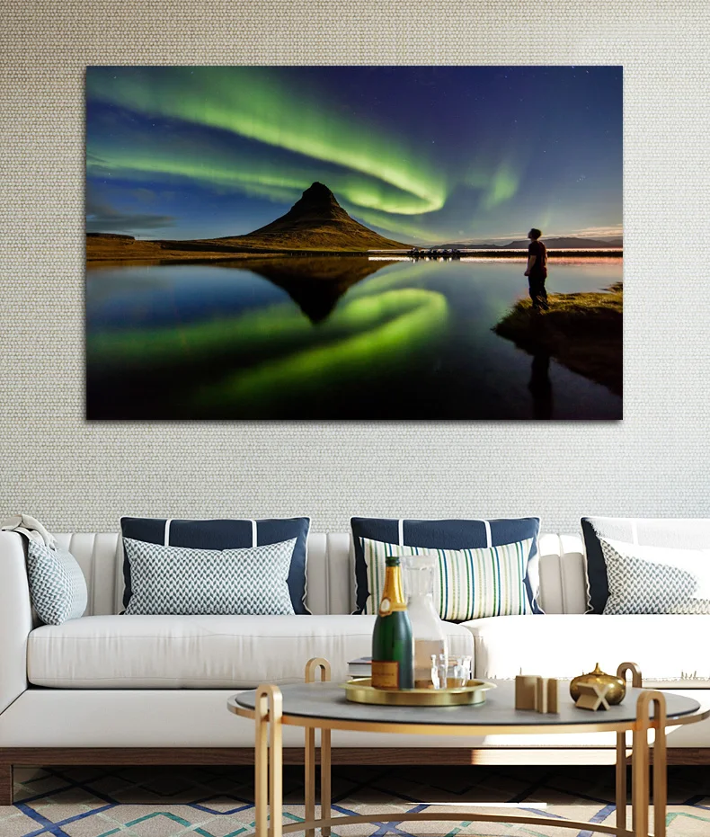 Kirkjufell Iceland night human and nature view landscape posters on the wall picture home living room decoration bedroom KE946 | Дом и сад