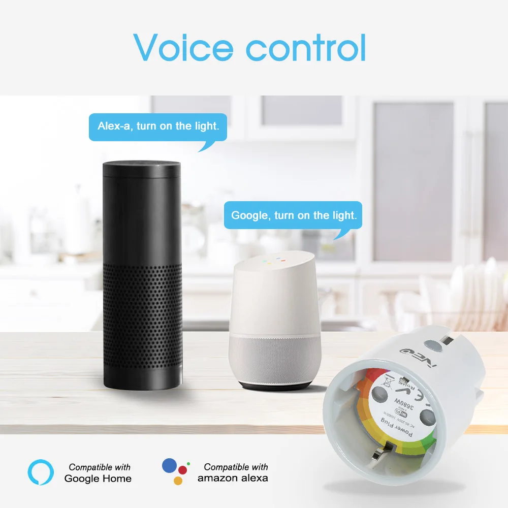 Умная розетка NEO для умного дома голосовое управление совместимо с Alexa и Google Home
