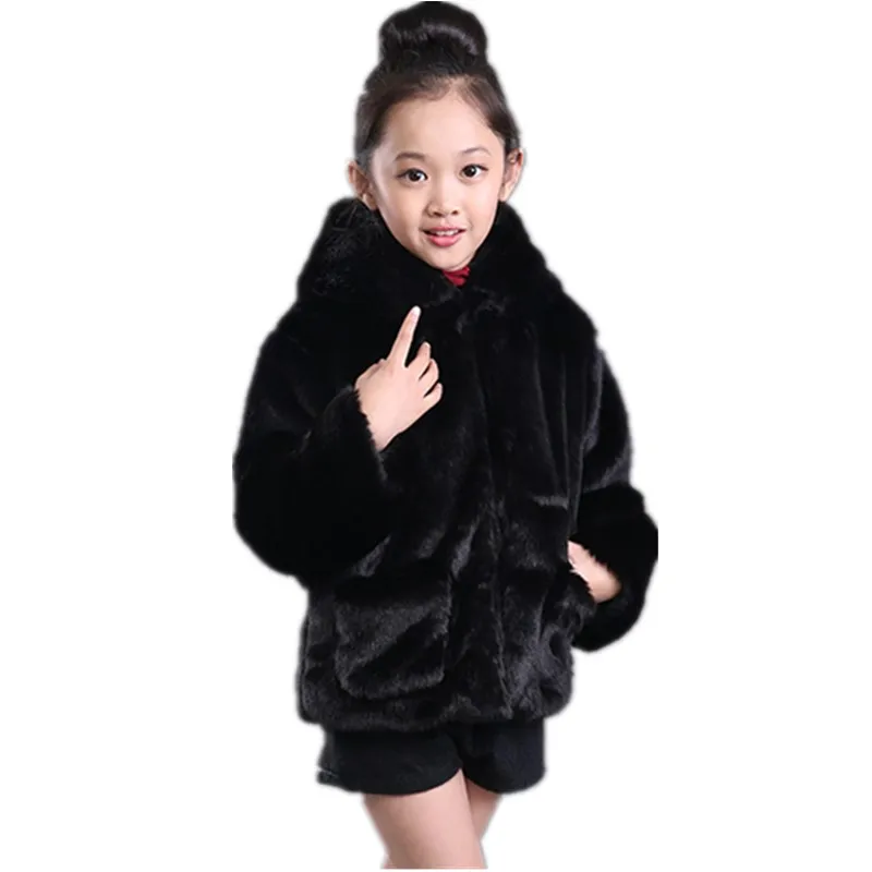 Clobee 2017 Toddler Soft Fur Faux Mink Coat Winter Kidswear Clothing Thicken Cotton Hooded Overcoat For Baby Girls Boys N18 | Детская