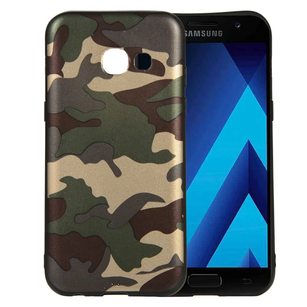 Тонкий гибкий ТПУ задняя крышка для Samsung Galaxy A3 A5 2017 Чехол камуфляж IMD чехол