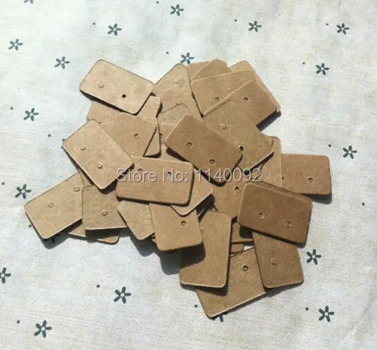 

Free shipping wholesales retro earring tags 1.5x2.5cm/labels/jewelry packing tags/cards/blank kraft paper tag 500 pcs a lot