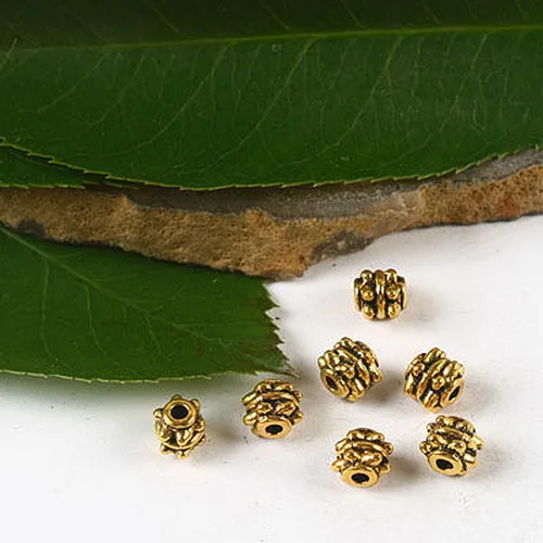 

140pcs dark gold-tone studded spacer beads h2314