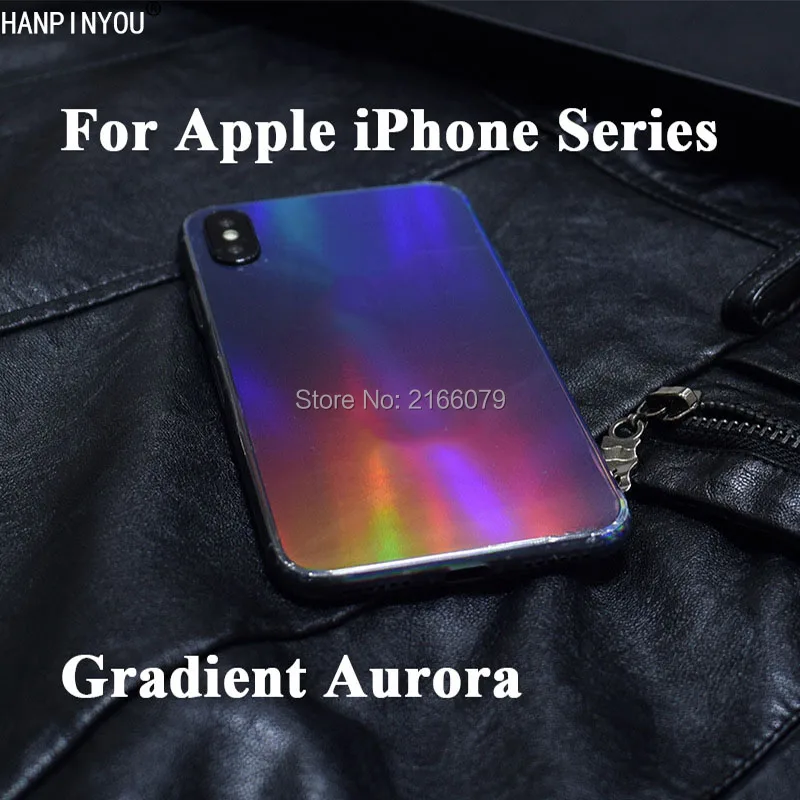 Для Apple iPhone XS Max XR X 6 6s 7 8 Plus полное покрытие наклейка градиент Аврора чистая