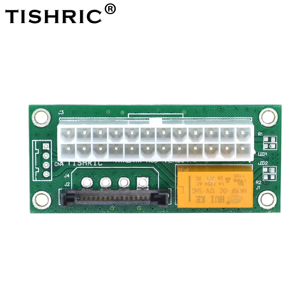 TISHRIC новейший ATX 24Pin к Molex SATA двойной блок питания синхронизация стартер