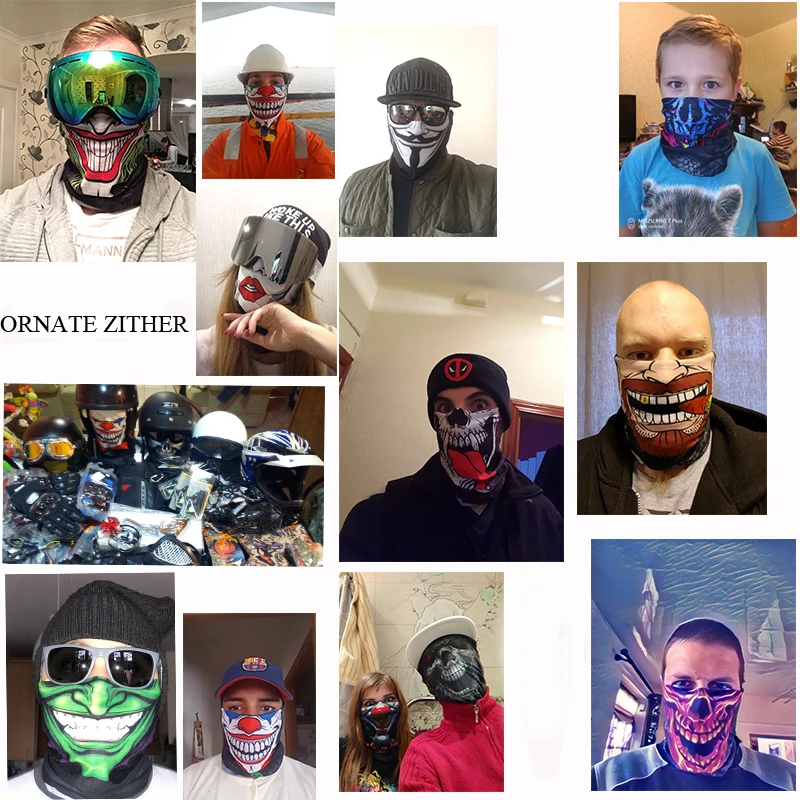 Череп Байкер повязка на голову MTB дышащие Лыжная маска УФ-защита