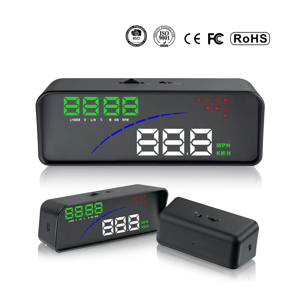 XYCING P9 автомобиля Heads Up Дисплей HUD OBD Smart Спидометр два Дисплей режим ветрового стекла проектор расход топлива миль/ч км/ H Дисплей