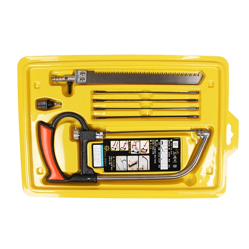 Yellow Многофункциональная 8 в 1 волшебная ручная пила DIY Металл Дерево Стекло Набор 6 лезвий модель многоцелевой хобби портативный набор Ножовка по дереву - Цвет: Yellow