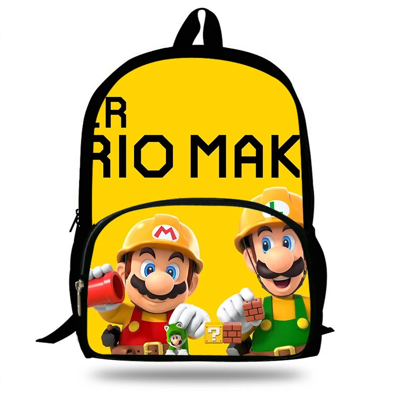 Школьная сумка Super Mario Maker 2 с принтом Детский рюкзак для мальчиков подростков
