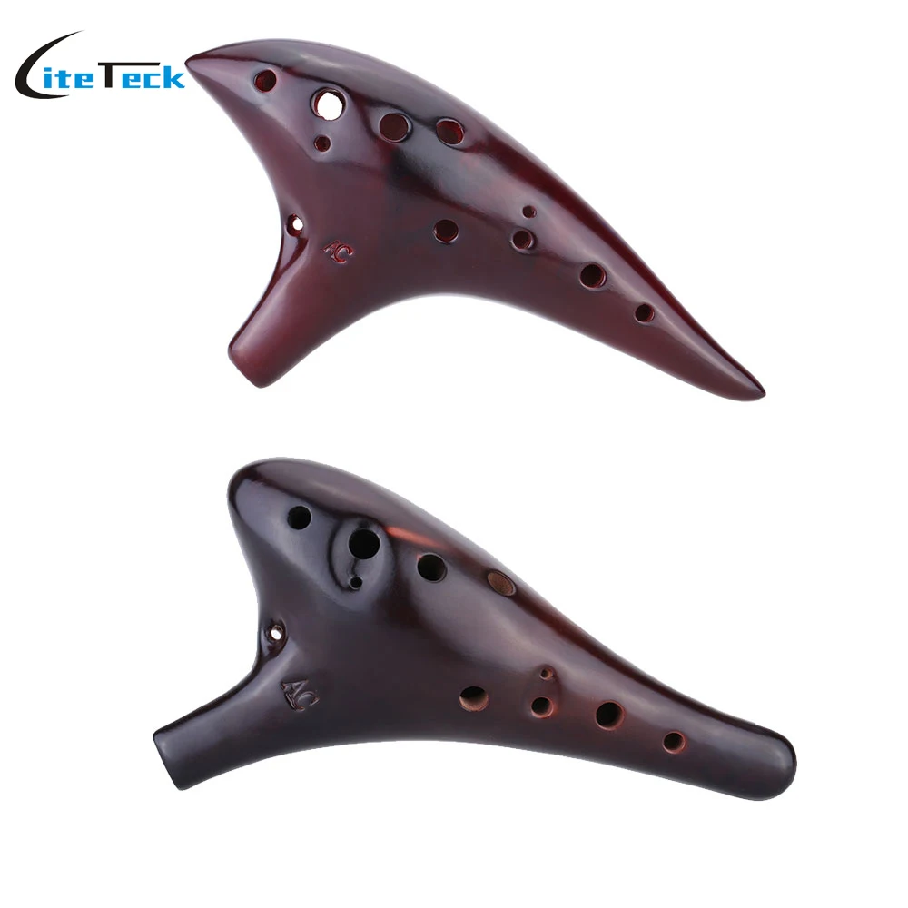Керамическая подводная лодка Ocarina Flute Alto C с 12 отверстиями Дымчатая музыкальный